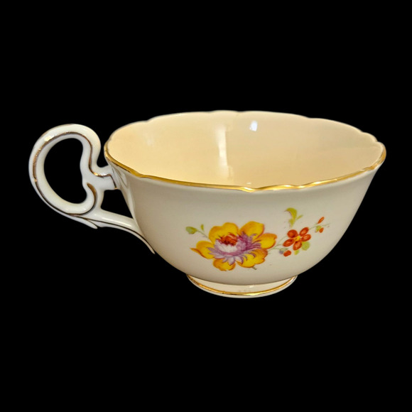 Vintage A.B.J. Grafton China Teacup & Saucer Floral Pink Gold Trim Made England - Picture 5 of 9